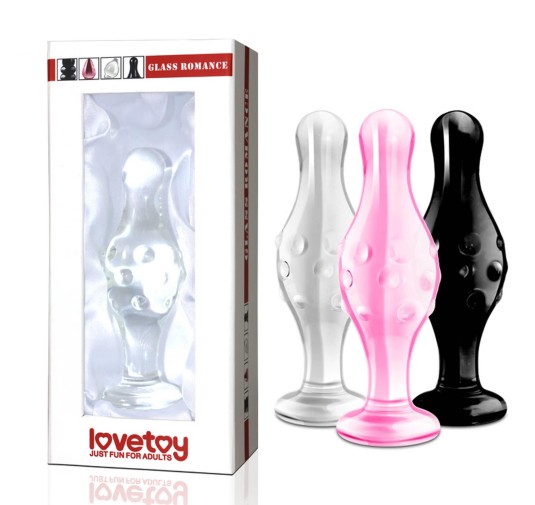 Szklane dildo analne z wypustkami 3 kolory 11,5 cm